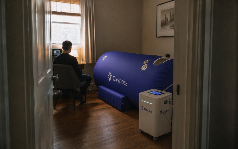 Home hyperbaric chamber with outside supervision