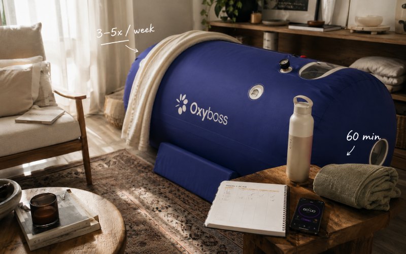Home hyperbaric chamber with weekly planner and timer