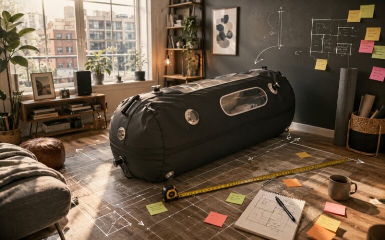 Hyperbaric chamber space planning in a modern apartment