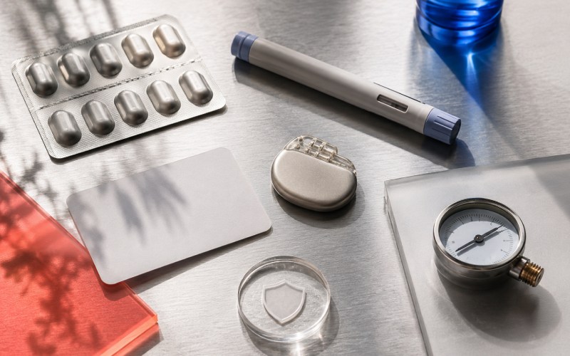 Medications and implant devices checked before use