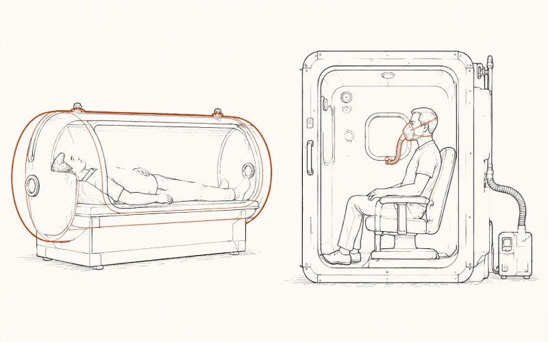 Oxygen boundary in monoplace and air-pressurized hyperbaric chambers