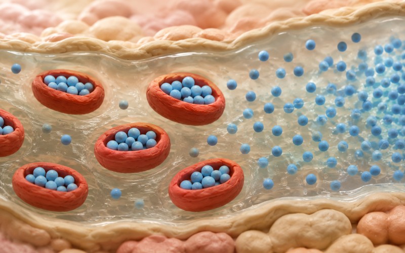 Oxygen filling red cells and plasma