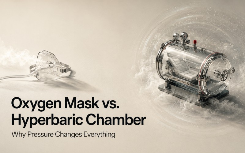 Oxygen mask and hyperbaric chamber