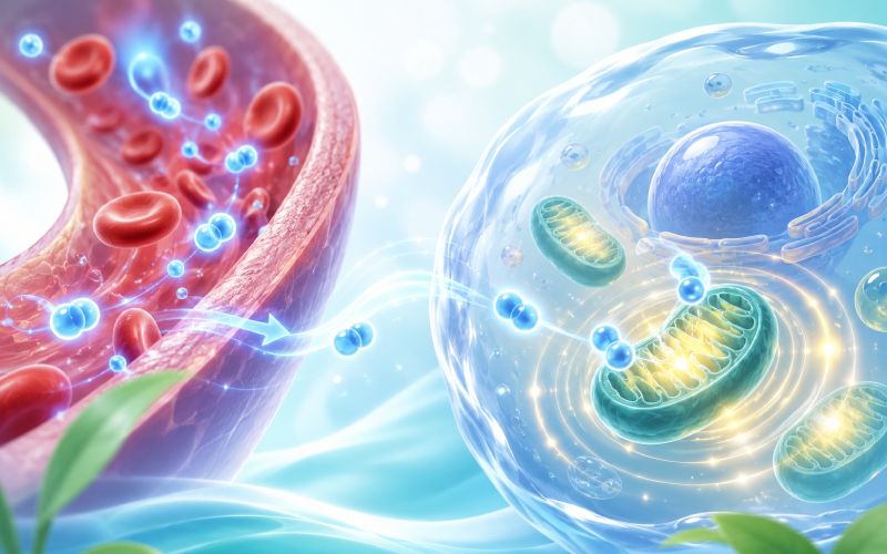 Oxygen supporting cellular energy production and ATP