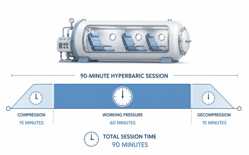 Stages of a hyperbaric session
