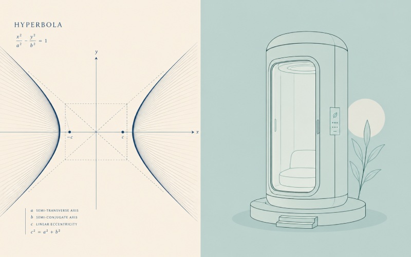 abstract mathematical curve with a modern capsule chamber