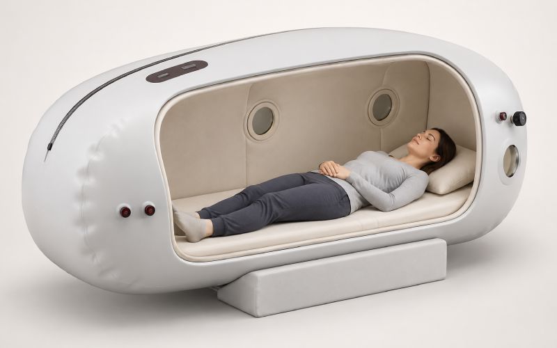 cutaway illustration of a portable hyperbaric chamber