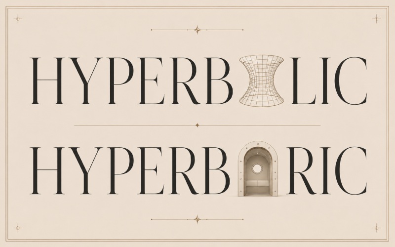 difference between the words hyperbolic and hyperbaric