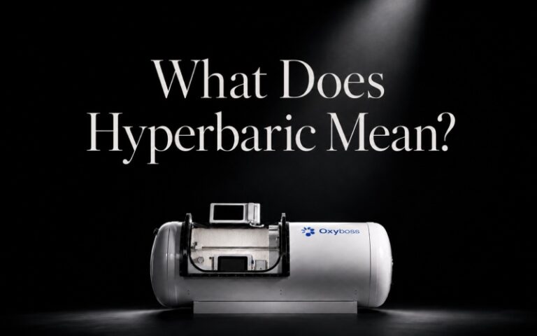 premium minimalist hyperbaric chamber on a dark background