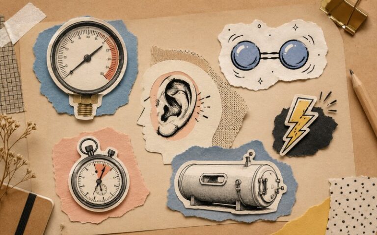 Collage of hyperbaric chamber side effect factors