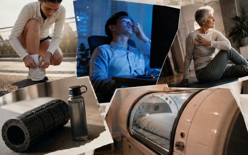 Collage of people using recovery routines