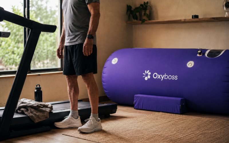 Older adult fitness assessment near a hyperbaric chamber
