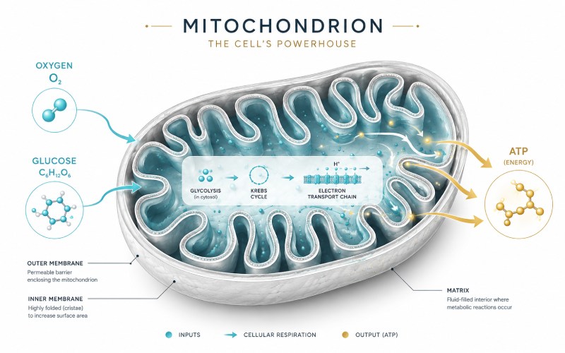 internal structure of mitochondria and the principle of ATP energy generation