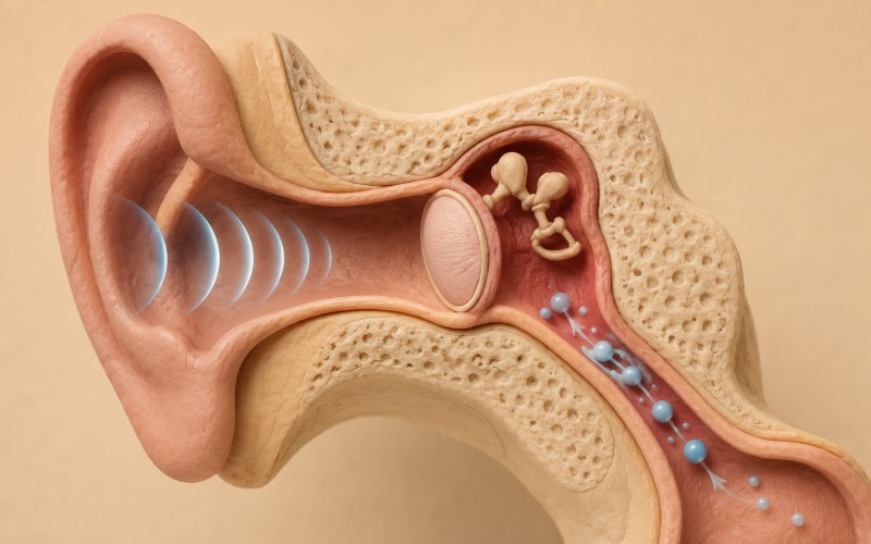 Clay model of ear pressure equalization