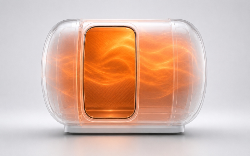 Heat and airflow inside a hyperbaric chamber