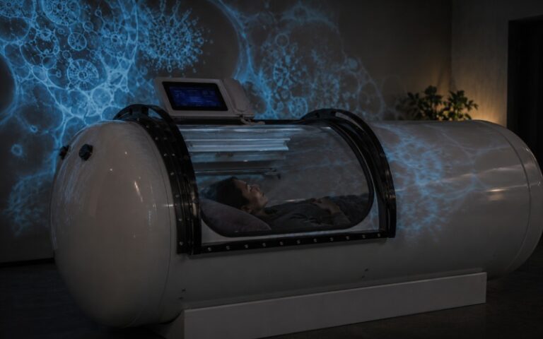 Hyperbaric chamber with projected cellular patterns