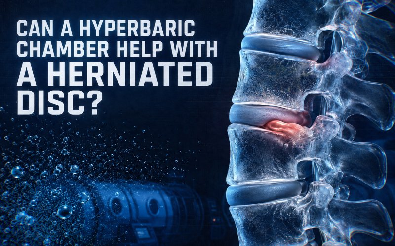 Oxygen bubbles suspended near a herniated lumbar disc