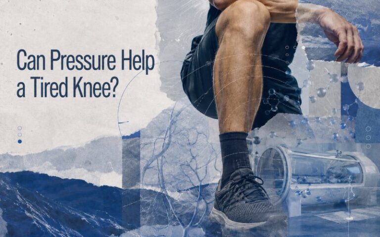 ditorial collage of knee recovery, oxygen and pressure