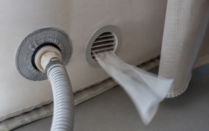 Air moving continuously through a chamber vent