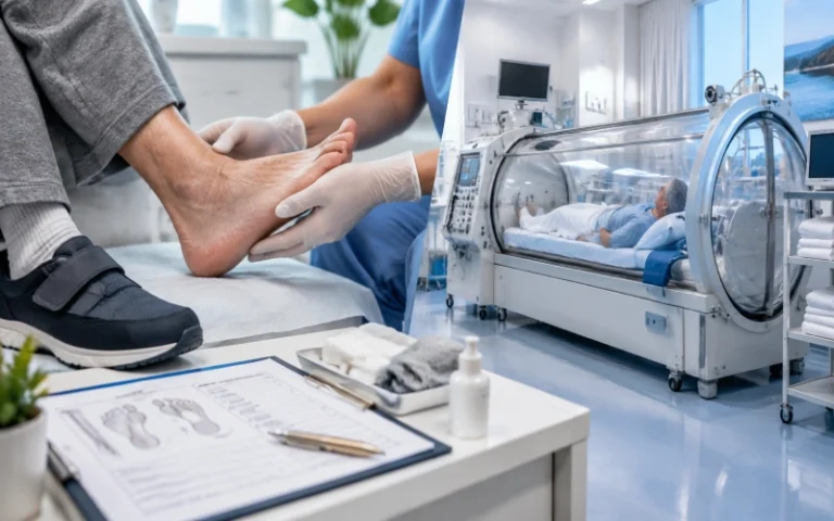 Diabetic foot care and hyperbaric oxygen chamber overview