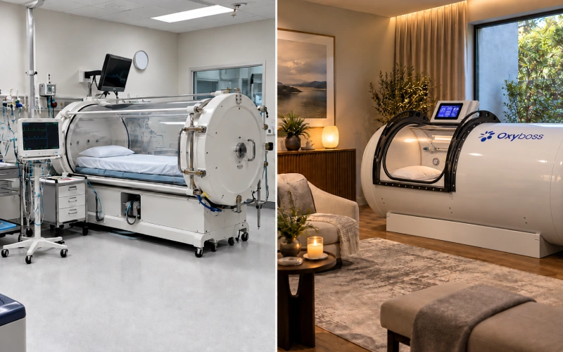 Different environments for medical and wellness hyperbaric chambers