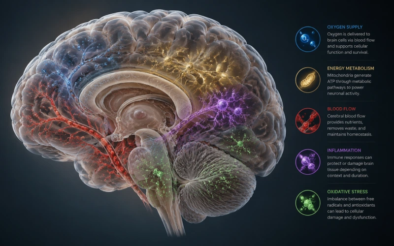Five biological factors affecting aging brain function