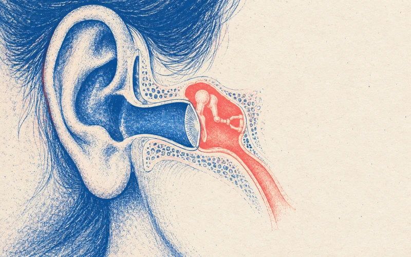 Illustration of pressure differences across the eardrum