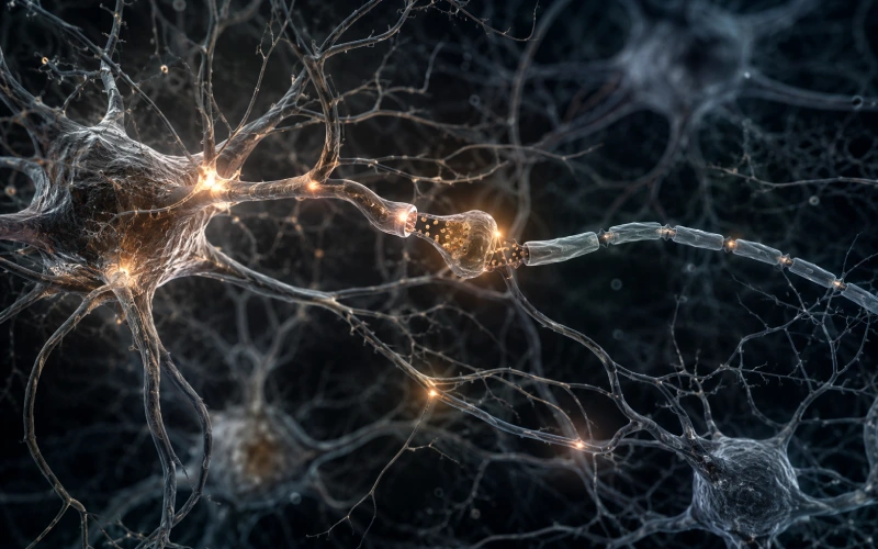 Neural network visualization representing brain communication