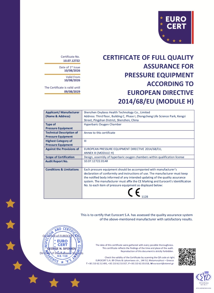 Oxyboss Hyperbaric Oxygen Chamber Certificate (7)