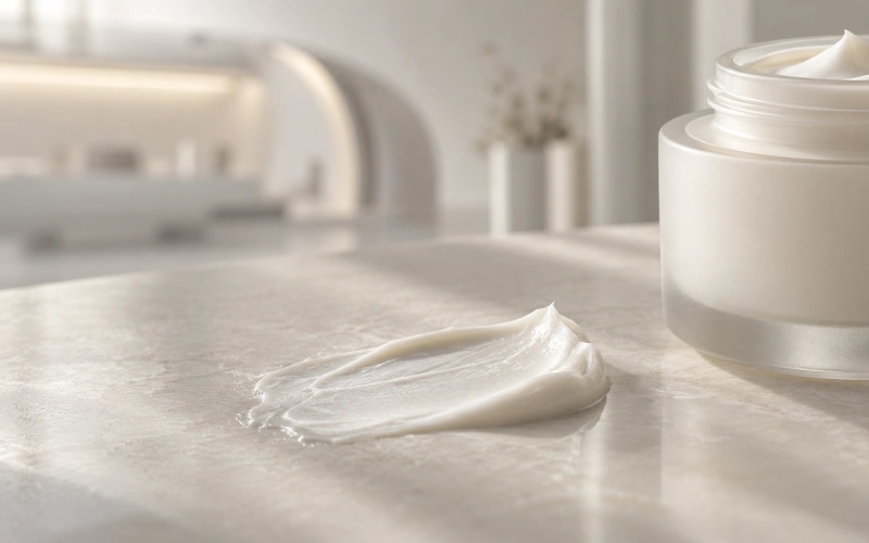 Crema idratante semplice per una routine post-sessione delicata